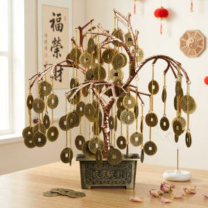 Brass Money Tree Feng Shui Wealth Ornament