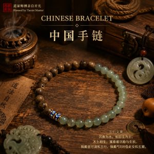 Agarwood Hetian Jade Five Elements Bracelet