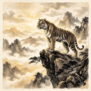 Chinese zodiac tiger crystal bracelet feng shui